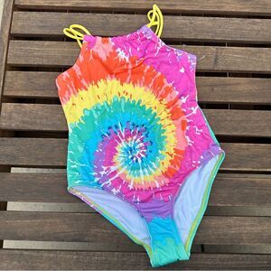 NWOT- Girl’s Tye Dye Print One-Piece Bathing Suit By Bobbie Brooks Sz L (10/12)